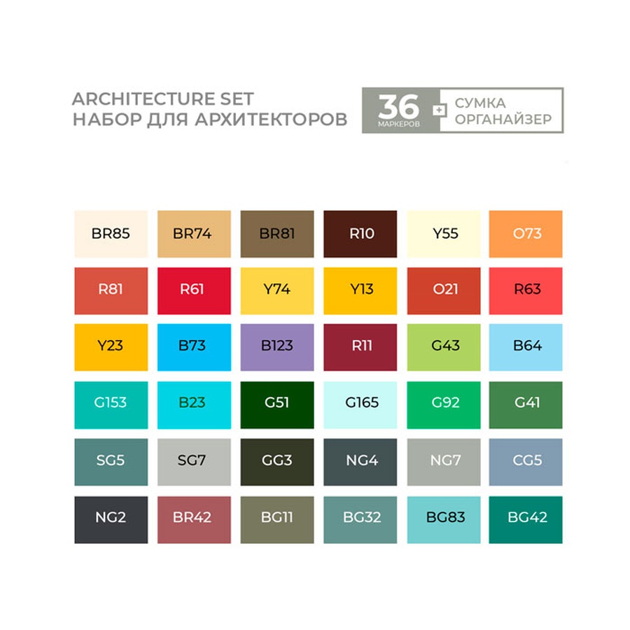 изображение Набор маркеров sketchmarker architecture set 36 шт и  сумка
