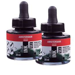 фотография Чернила акриловые amsterdam, банка 30 мл, № 735 чёрный оксид