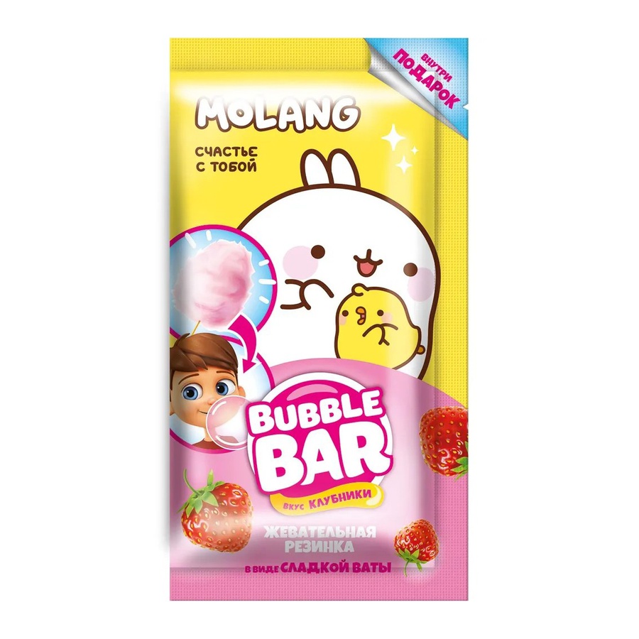 картинка Жевательная резинка в виде сладкой ваты  с подарком molang bubble bar, 5г