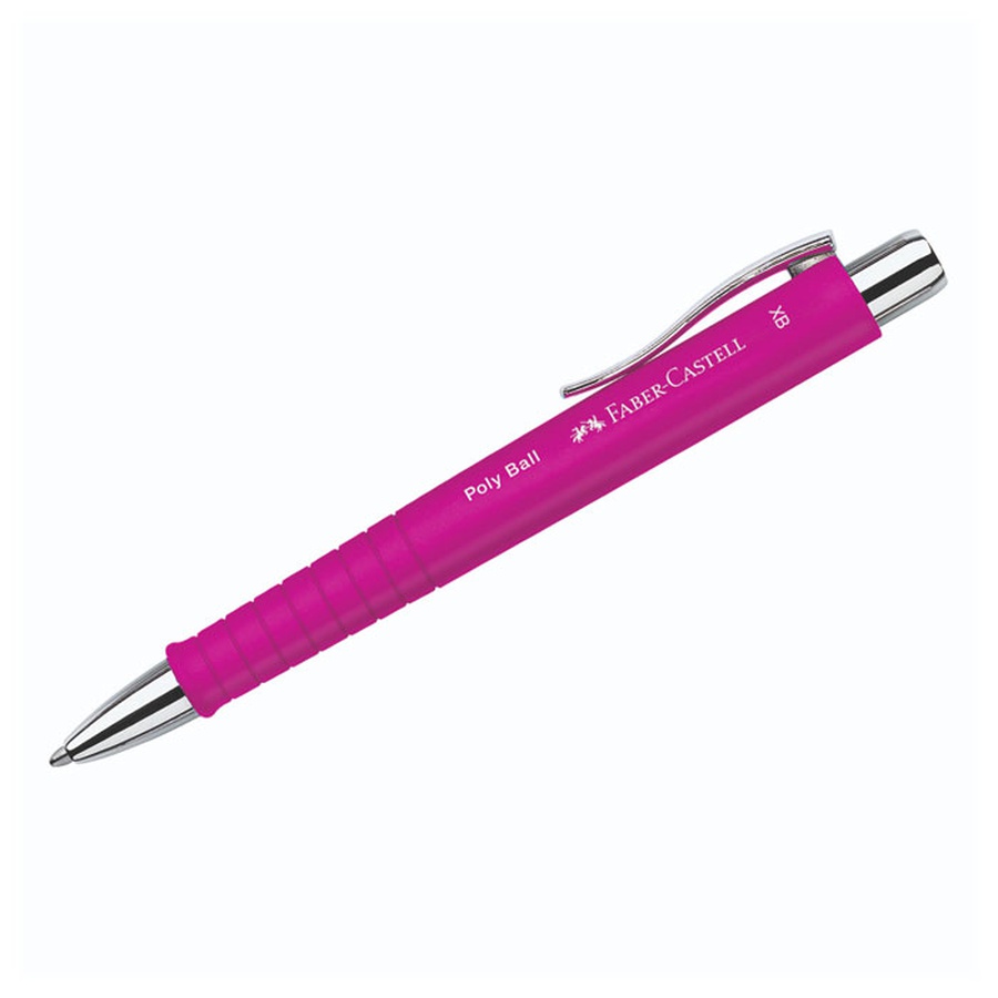 фото Ручка шариковая автоматическая faber-castell "poly ball xb", синяя, 1,4 мм, софт тач