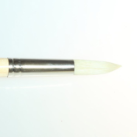 фото Кисть щетина для масла сонет №12, диаметр 13 мм круглая на длинной ручке покрытая лаком