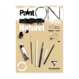 фото Блокнот-склейка clairefontaine paint on для смешанных техник формат а5, 40 листов, цвет обложки - натуральный