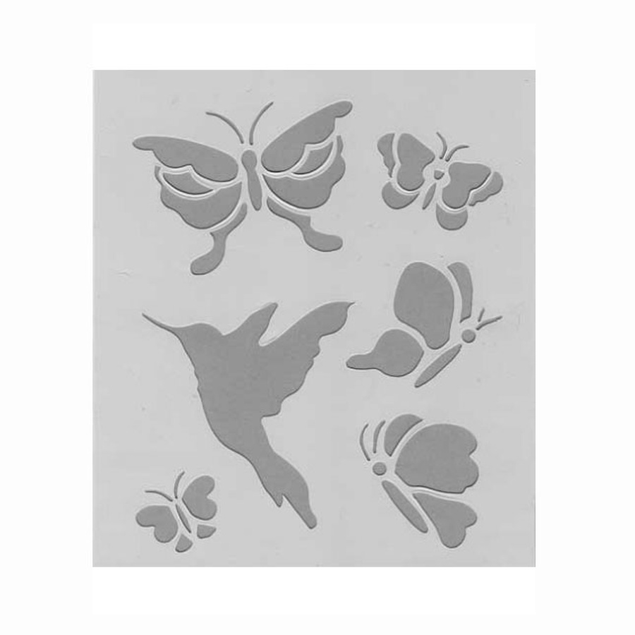 изображение Трафарет сонет с изображением - бабочки, колибри