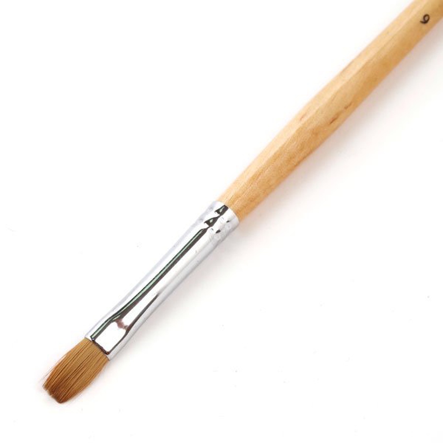 фотография Кисть сонет № 6, колонок, плоская, длинная ручка