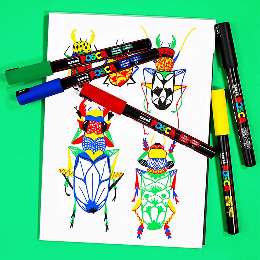 изображение Маркер posca pc-1mr, зелёный, 0.7 мм, игольчатый наконечник