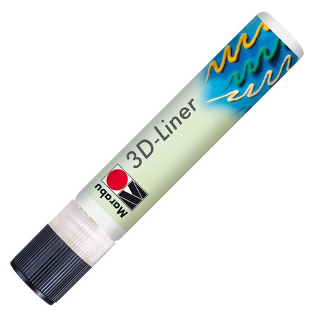 картинка Контур объемный для декора marabu 3d-liner, цвет белый, 25 мл