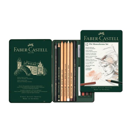 Набор карандашей для графики Faber-Castell Pitt Monochrome подойдет как начинающим, так и профессиональным художникам, работающим в технике графика. …