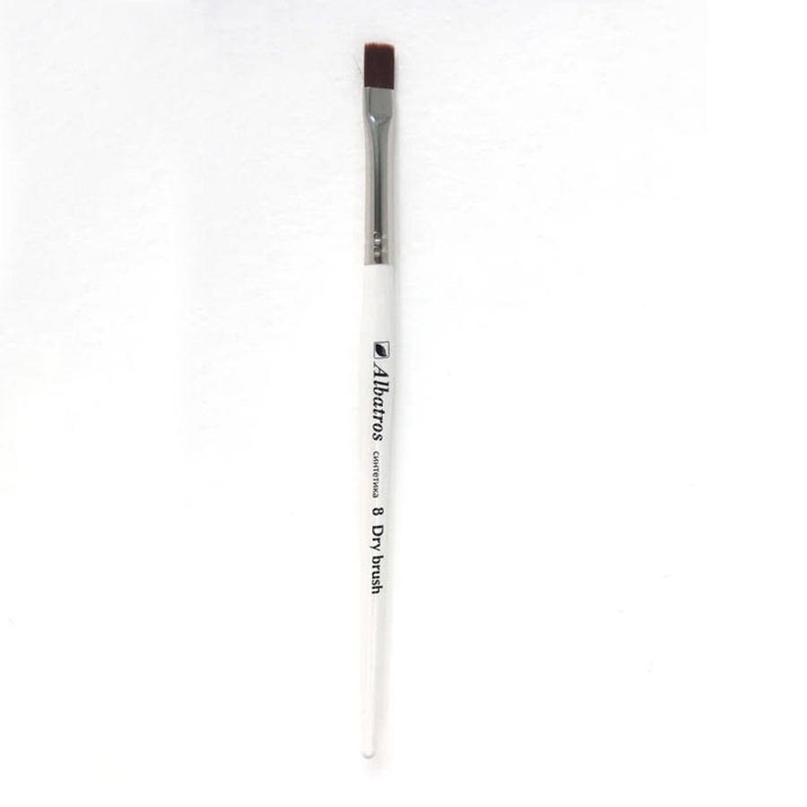 фото Кисть синтетика (бронза) "dry brush" №8, плоская
