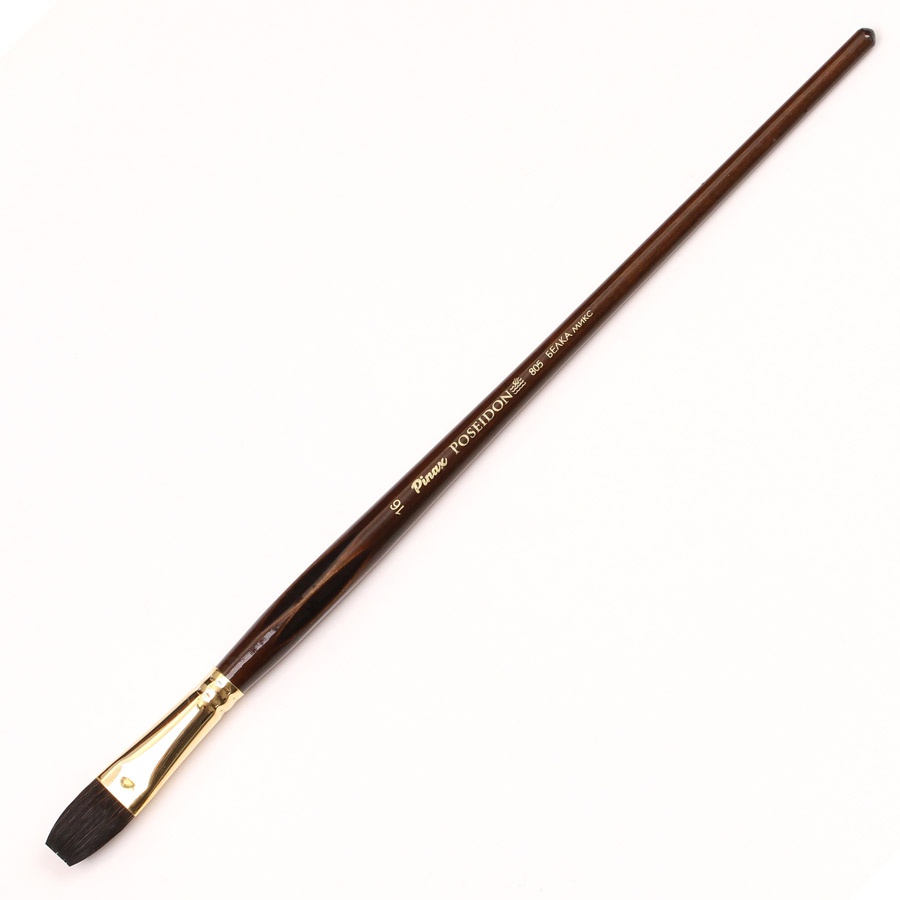 изображение Кисть белка микс плоская pinax poseidon, длинная ручка, № 16