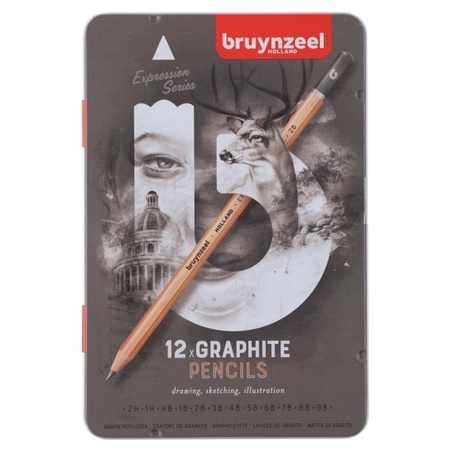 фотография Набор чернографитных карандашей bruynzeel expression 12 типов жёсткости