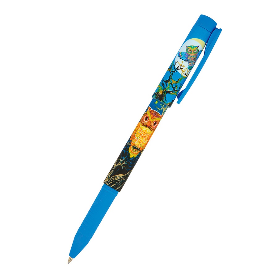 изображение Ручка шар. bv "freshwrite. синяя сова", 0.7мм, синяя