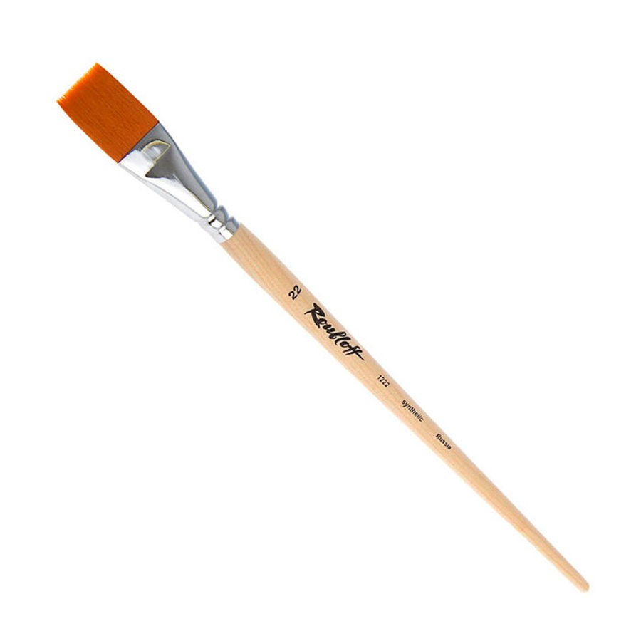 изображение Кисть синтетика roubloff № 22 плоская, длинная ручка, 1222