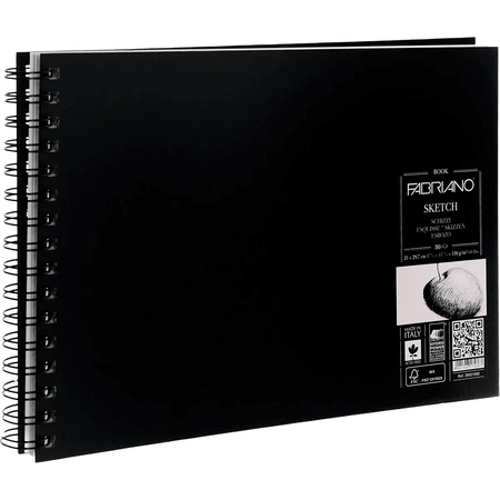 изображение Скетчбук для зарисовок fabriano sketchbook ландшафт 110 г/м2, 21x29,7 см, мелкозернистая, 80 листов, спираль