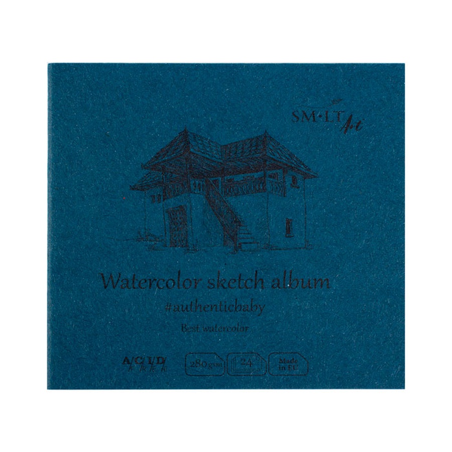 фотография Скетчбук smlt art authenticbaby watercolor 280г/м2, 9х9см, 24л