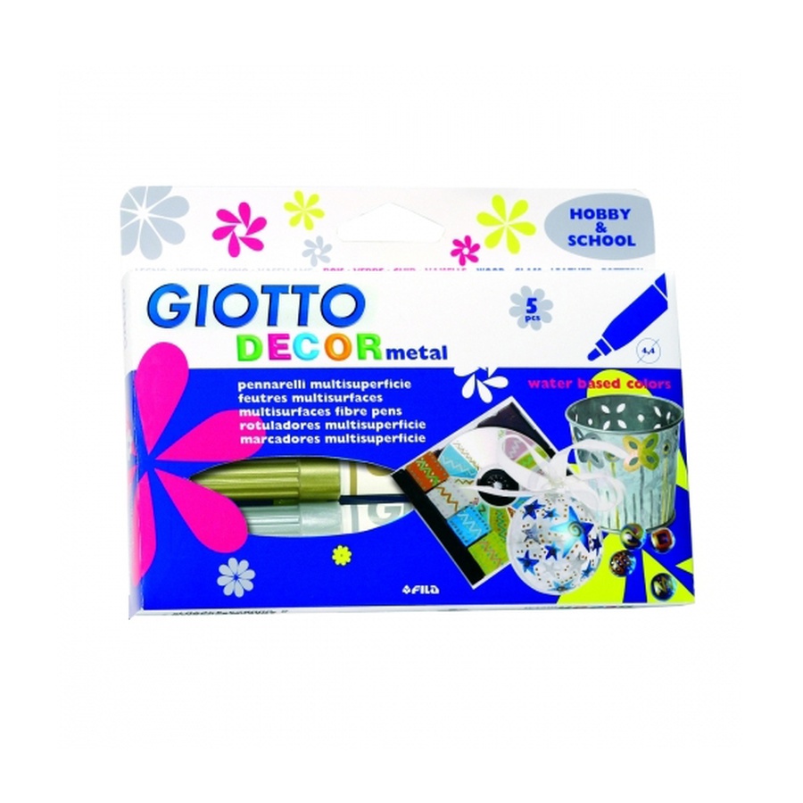 изображение Набор декоративных фломастеров giotto с эффектом металлик из 5 штук