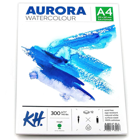 фото Альбом-склейка для акварели aurora rough 300гр/м, целлюлоза 100%, а4, 12л