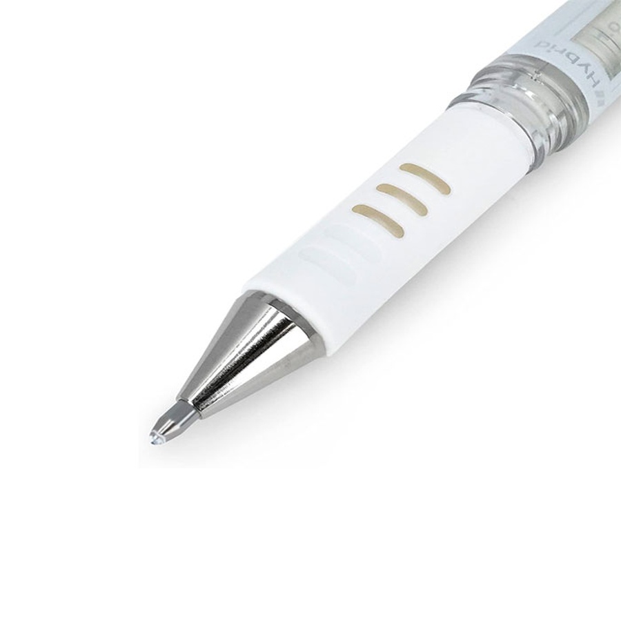фото Ручка гелевая белая pentel hybrid gel grip dx, 1 мм