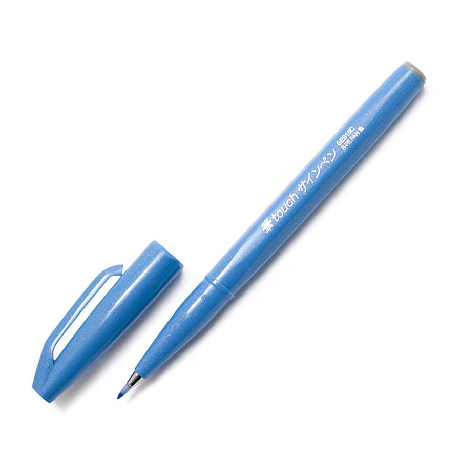 изображение Фломастер-кисть pentel brush sign pen голубой
