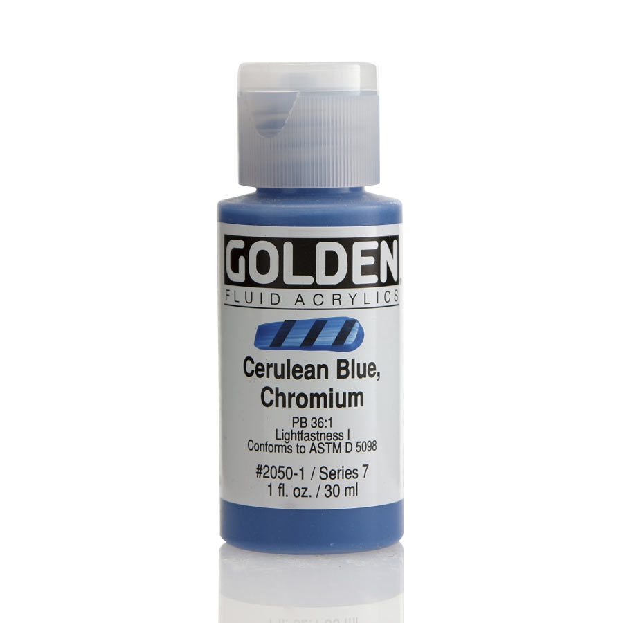 фото Краска акриловая golden fluid, банка 30 мл, № 2050 лазурный тёмный