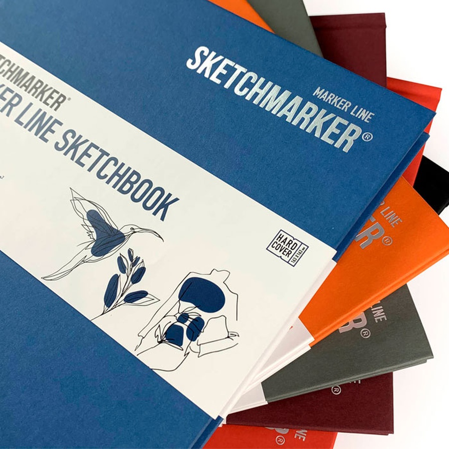 картинка Скетчбук sketchmarker marker line 160г/м2 163х163мм 48л тв. обложка, цв.синий