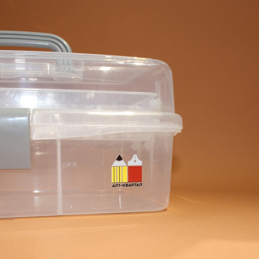 картинка Ящик для кистей и красок пластиковый арт-квартал с двумя выдвигающимися ярусами