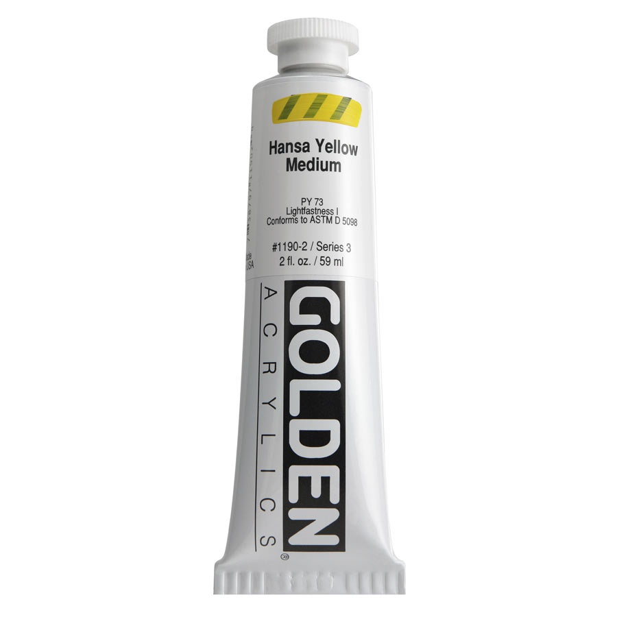 изображение Краска акриловая golden heavy body, туба 59 мл, № 1190 жёлтый средний