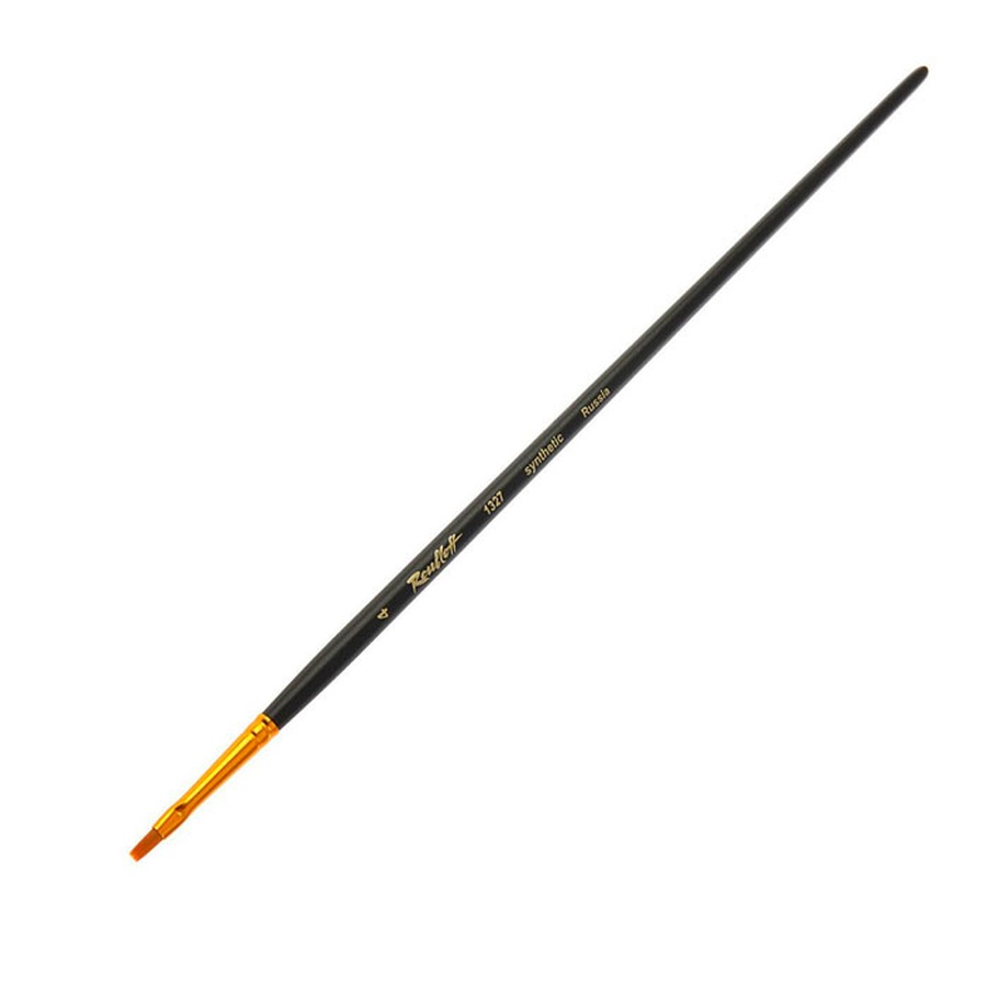 изображение Кисть синтетика roubloff № 4 плоская, длинная ручка, 1327