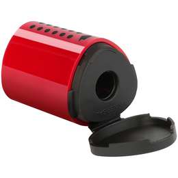 изображение Точилка пластиковая faber-castell "grip 2001 mini" 1 отверстие, контейнер, красная/синяя
