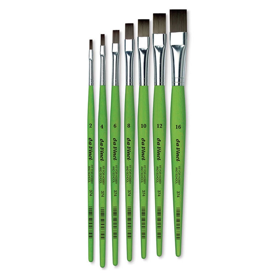картинка Кисть синтетика плоская da vinci 374 fit for school&hobby короткая ручка № 20