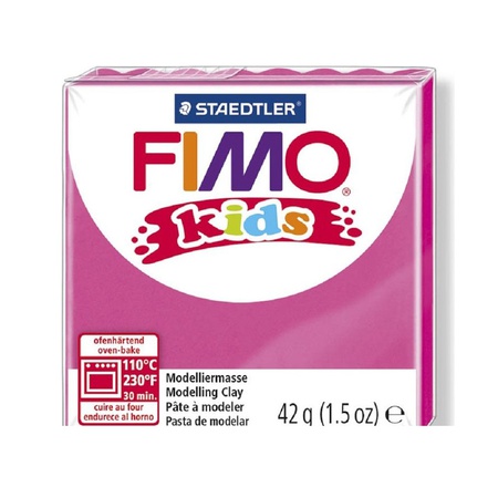 картинка Глина полимерная fimo kids, брусок 42 г, розовый 220