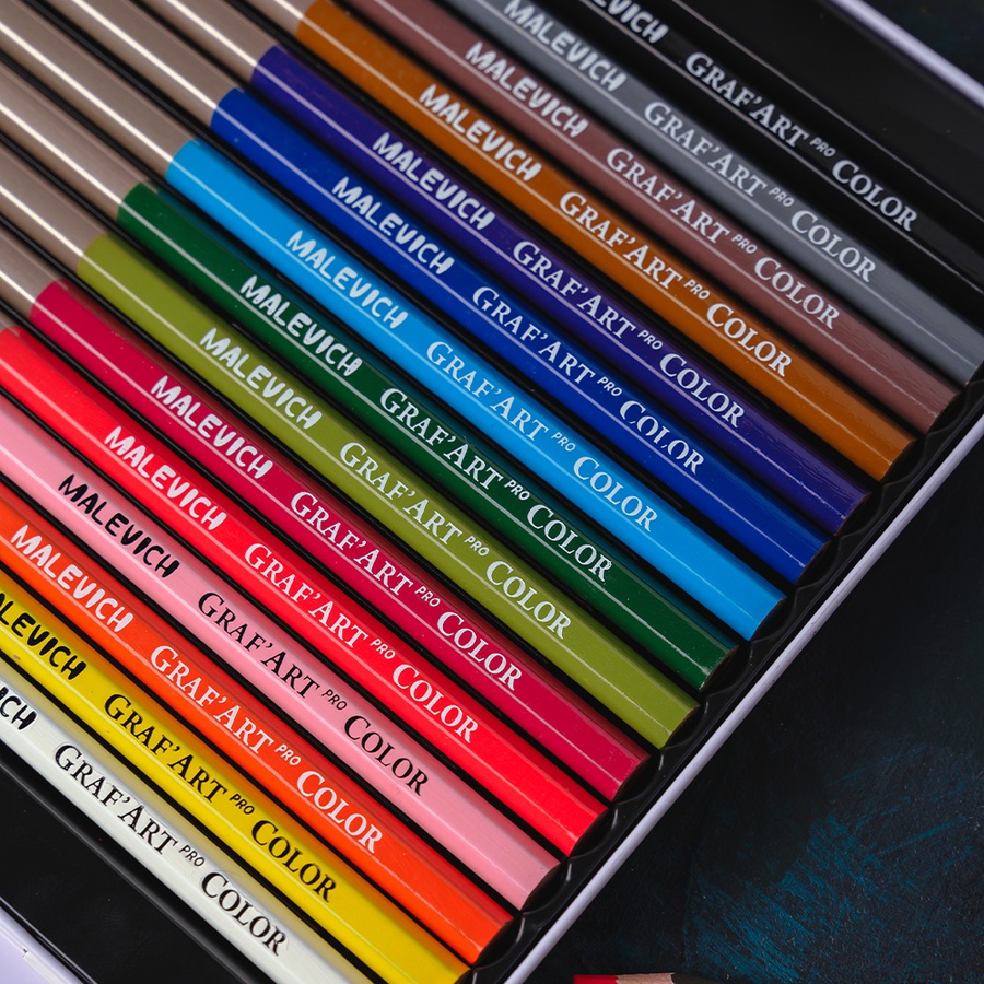 фотография Набор цветных карандашей малевичъ grafart pro, 15 цветов