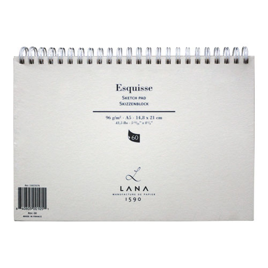 картинка Альбом для эскизов lana esquisse плотность 96 г/м2, размер а5, 60 листов