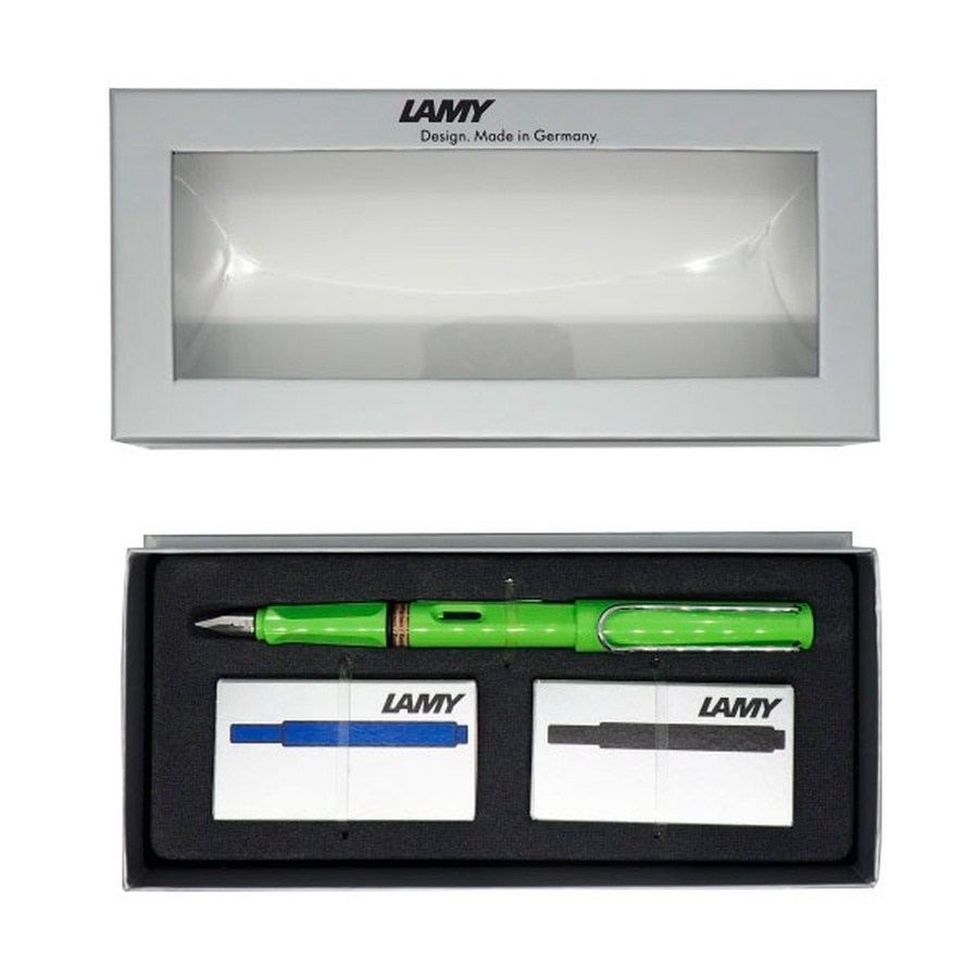 изображение К-т: ручка пер safari, f, зеленый+картр. син+фиолет.