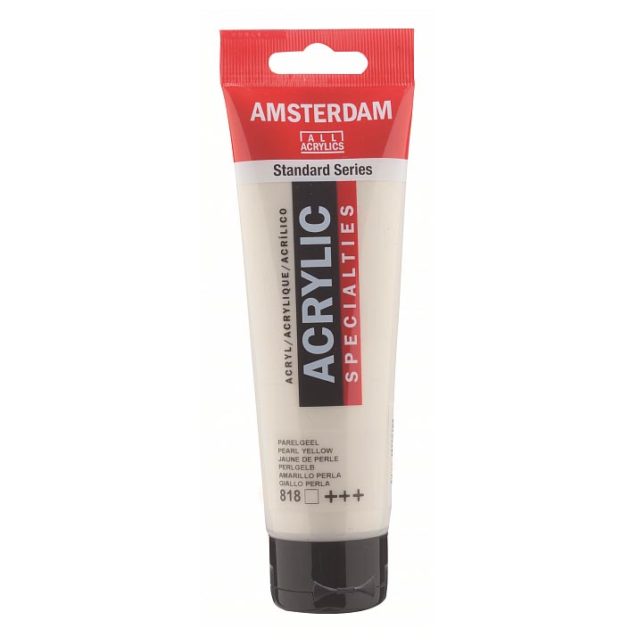 Краска акриловая Amsterdam, туба 120 мл, № 818 Жёлтый перламутровый