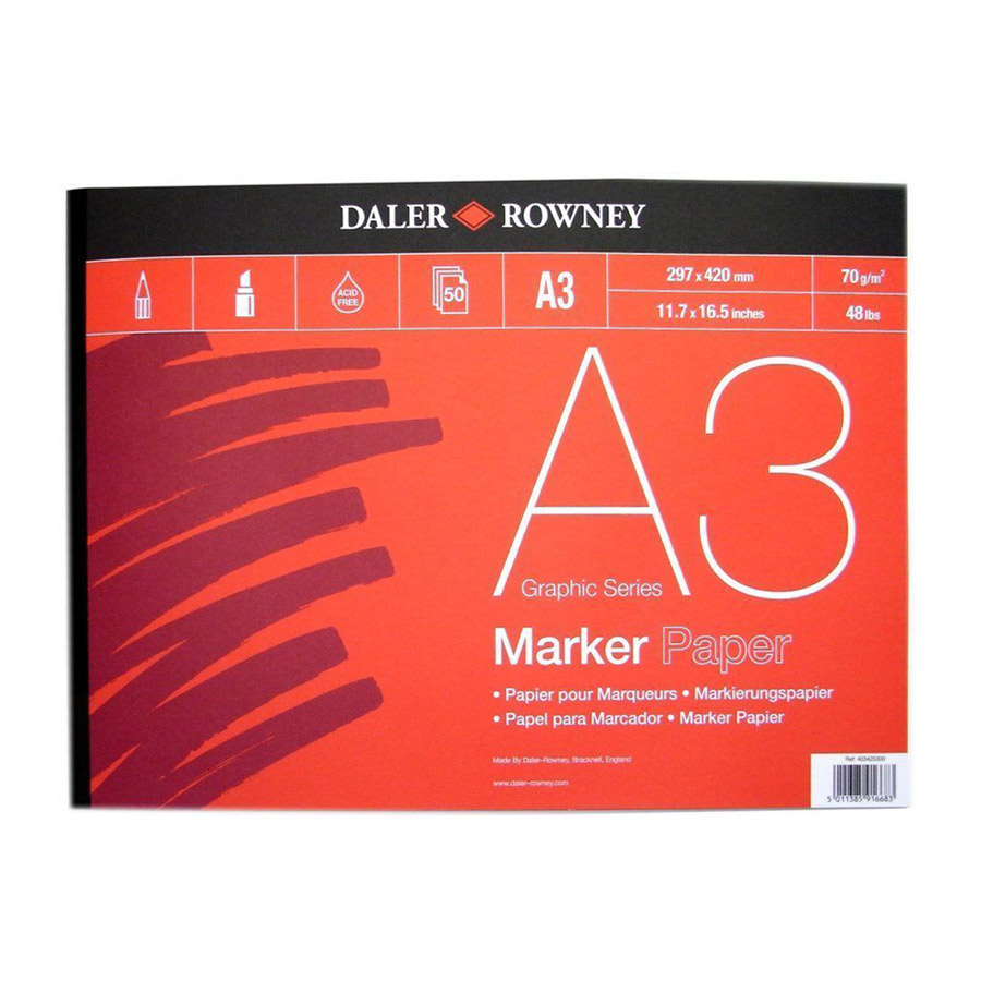 Альбом для маркеров Daler Rowney плотность 70 г/м2 размер А3 (297*420мм) 50 листов