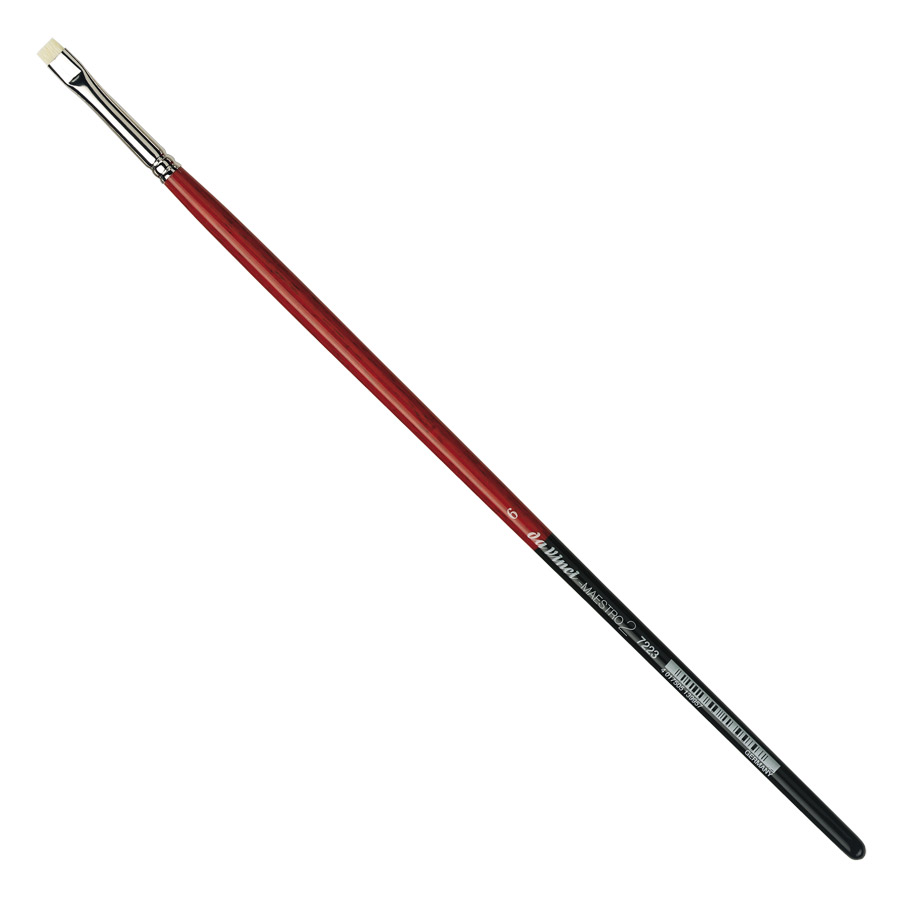 Кисть щетина плоская короткая Da Vinci Maestro 2 7223 длинная ручка, № 6