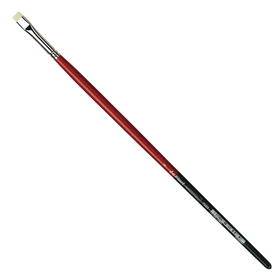 Кисть щетина плоская короткая Da Vinci Maestro 2 7223 длинная ручка, № 8