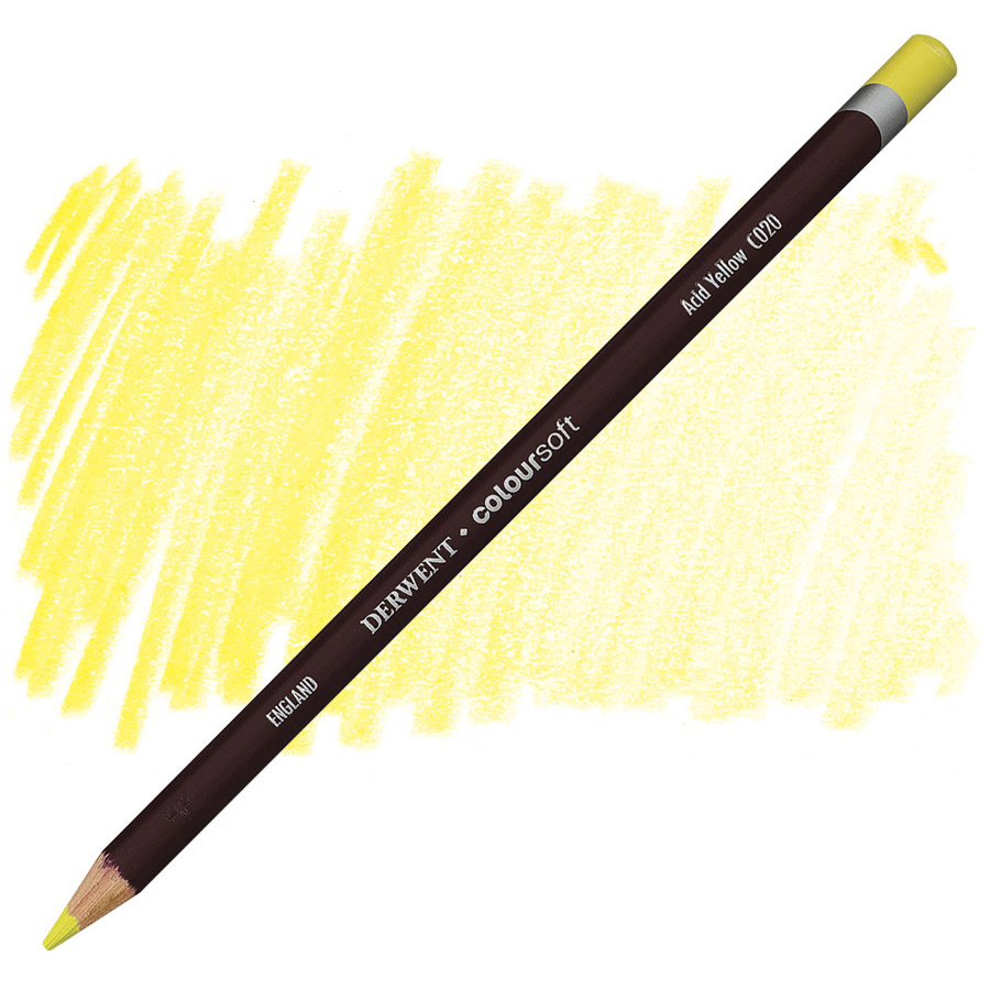 Карандаш цветной Derwent Coloursoft C020 жёлтый кислотный