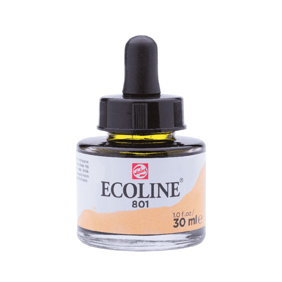 Акварель жидкая Ecoline банка 30 мл № 801 Золотой, цвет золото, купить ...