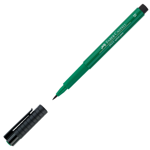 Ручка-кисть капиллярная Faber-Castell Pitt Artist Pen Brush 264 тёмно-зелёный