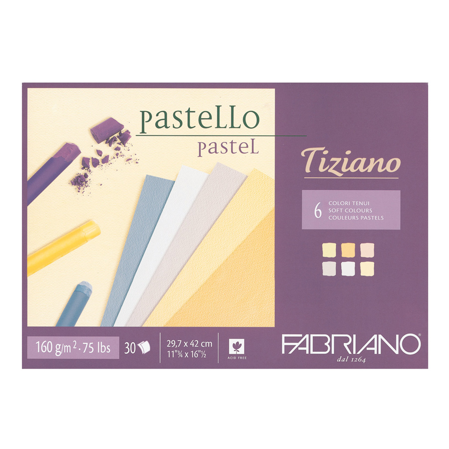 Альбом склейка для пастели Fabriano Tiziano 160 г/м2, 42x29,7 см 6 цветов 30 листов