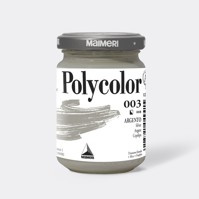 Краска акриловая Maimeri Polycolor, банка 140 мл, Серебро