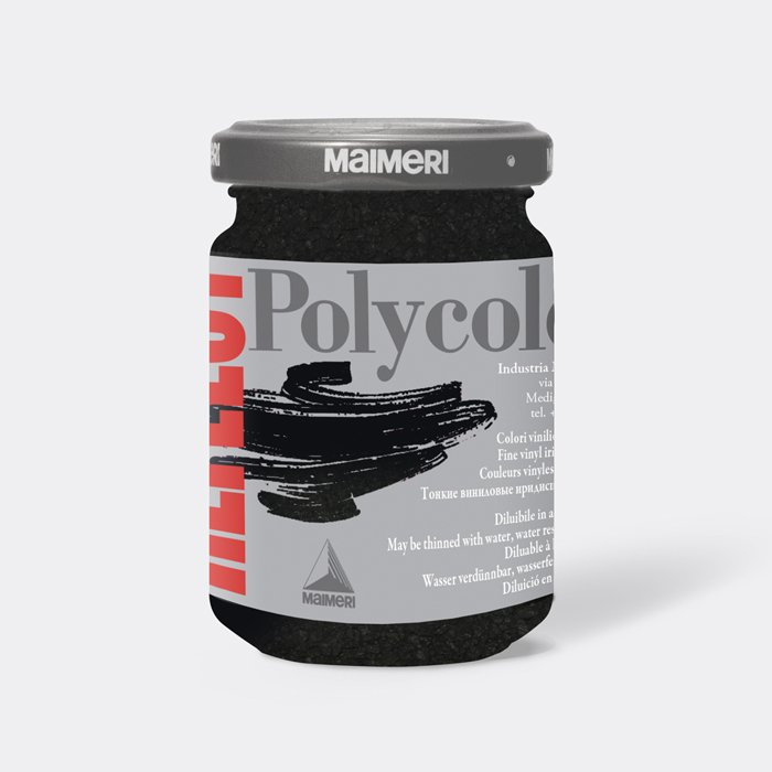 Краска акриловая Maimeri Polycolor Reflect, банка 140 мл, Чёрный отражающий