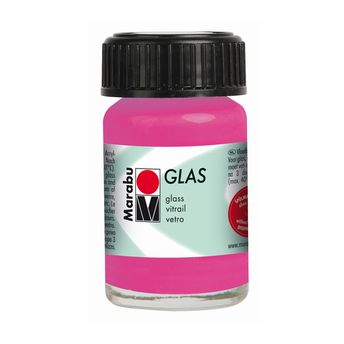 Краска витражная Marabu Glas, банка 15 мл, 033 розовая