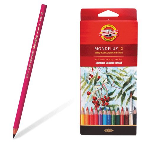 Набор акварельных карандашей Mondeluz Koh-i-noor, 12 цветов в картонной коробке