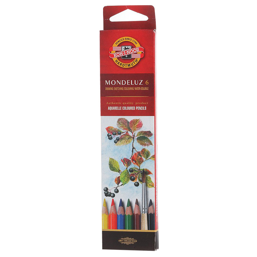 Набор акварельных карандашей Mondeluz Koh-i-noor, 6 цветов в картонной коробке