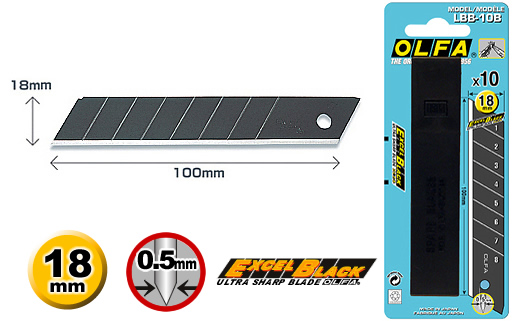 Лезвие Olfa Black Max, сегментированное, 10 штук, OL-LBB-10B