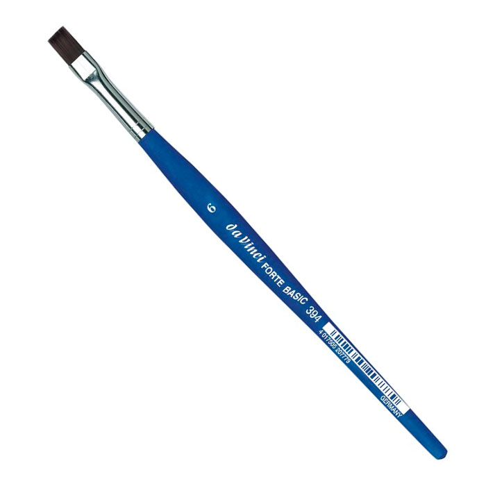 Кисть синтетика плоская Da Vinci 394 Forte Basic короткая ручка № 6