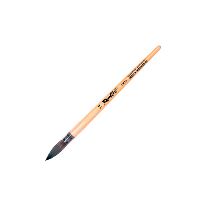 Кисть белка микс Roubloff № 14 круглая, короткая ручка, QA10